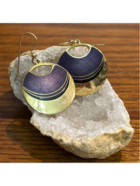 Women's Skye Gold & Purple Enamel Drop Earrings One Size